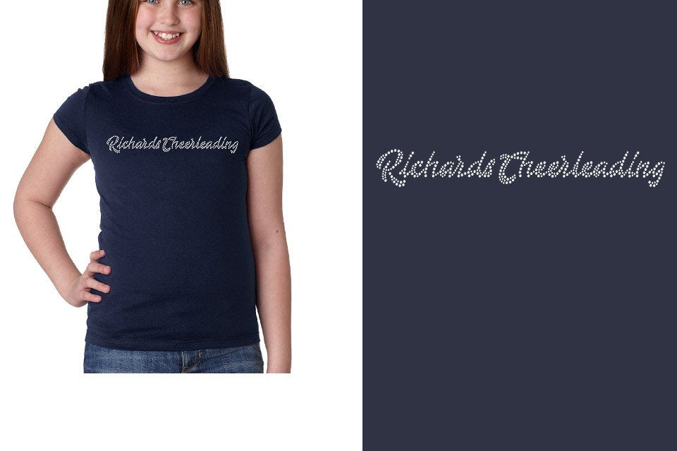 Rhinestones Richards Cheerleading script text stones 1-color Girls' Princess T-Shirt