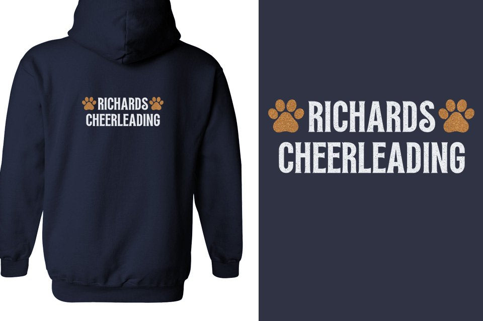 RICHARDS CHEERLEADING 2 lines glitter Unisex Zip Hoodie