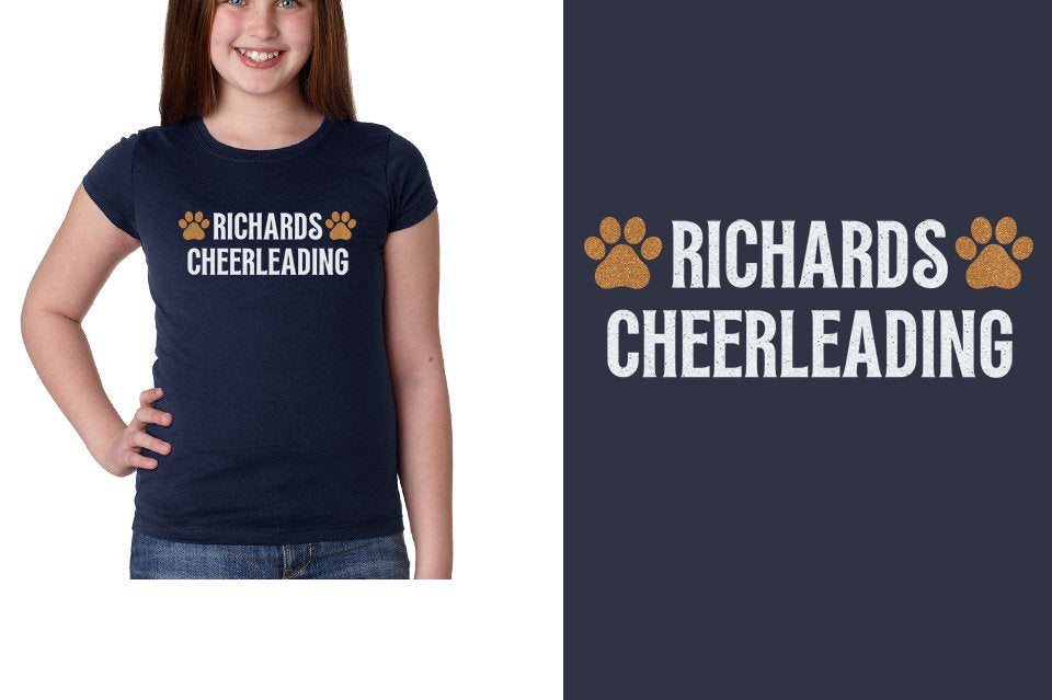 RICHARDS CHEERLEADING 2 lines glitter Girls' Princess T-Shirt