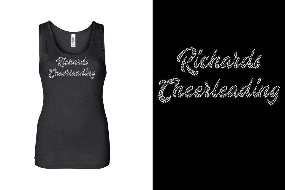 Rhinestones Richards Cheerleading 2 lines 1-color stones Youth Tank