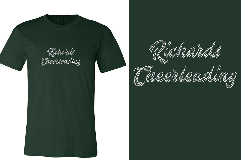 Rhinestones Richards Cheerleading 2 lines 1-color stones Unisex t-shirt
