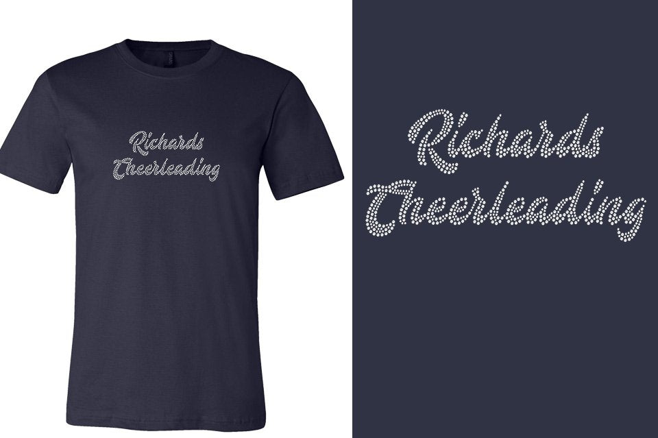 Rhinestones Richards Cheerleading 2 lines 1-color stones Unisex t-shirt