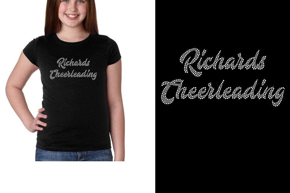 Rhinestones Richards Cheerleading 2 lines 1-color stones Girls' Princess T-Shirt