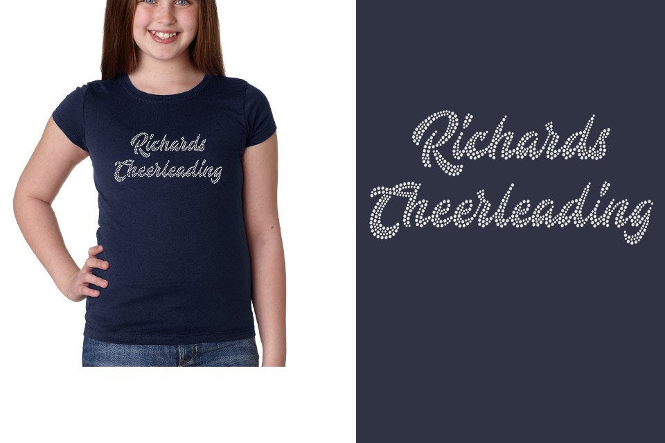 Rhinestones Richards Cheerleading 2 lines 1-color stones Girls' Princess T-Shirt