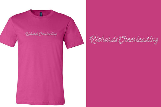 Rhinestones Richards Cheerleading script text stones 1-color Unisex t-shirt