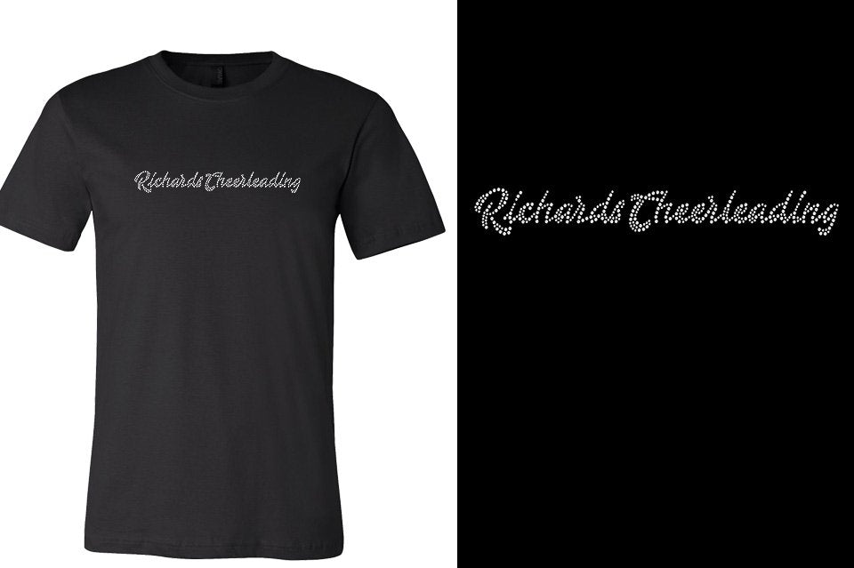 Rhinestones Richards Cheerleading script text stones 1-color Unisex t-shirt