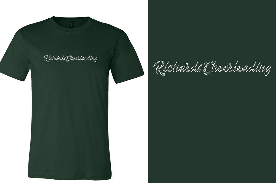 Rhinestones Richards Cheerleading script text stones 1-color Unisex t-shirt