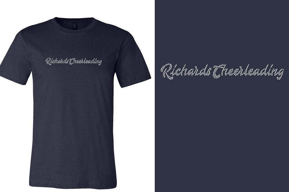 Rhinestones Richards Cheerleading script text stones 1-color Unisex t-shirt