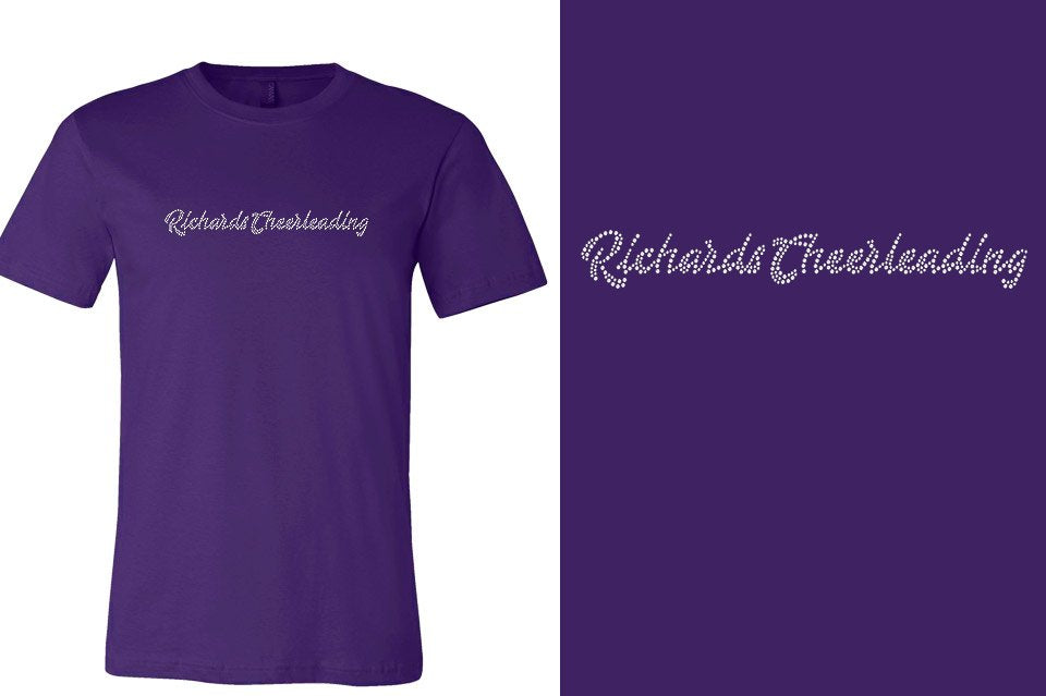 Rhinestones Richards Cheerleading script text stones 1-color Unisex t-shirt