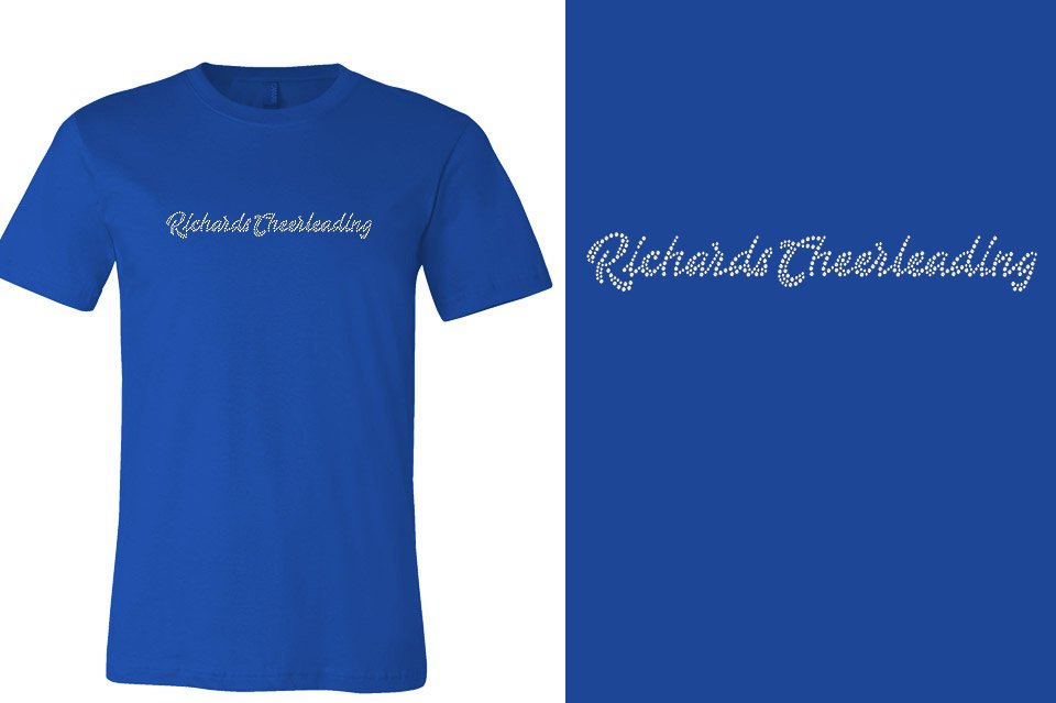 Rhinestones Richards Cheerleading script text stones 1-color Unisex t-shirt