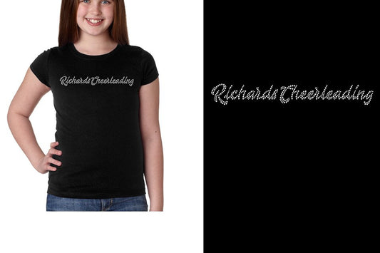 Rhinestones Richards Cheerleading script text stones 1-color Girls' Princess T-Shirt