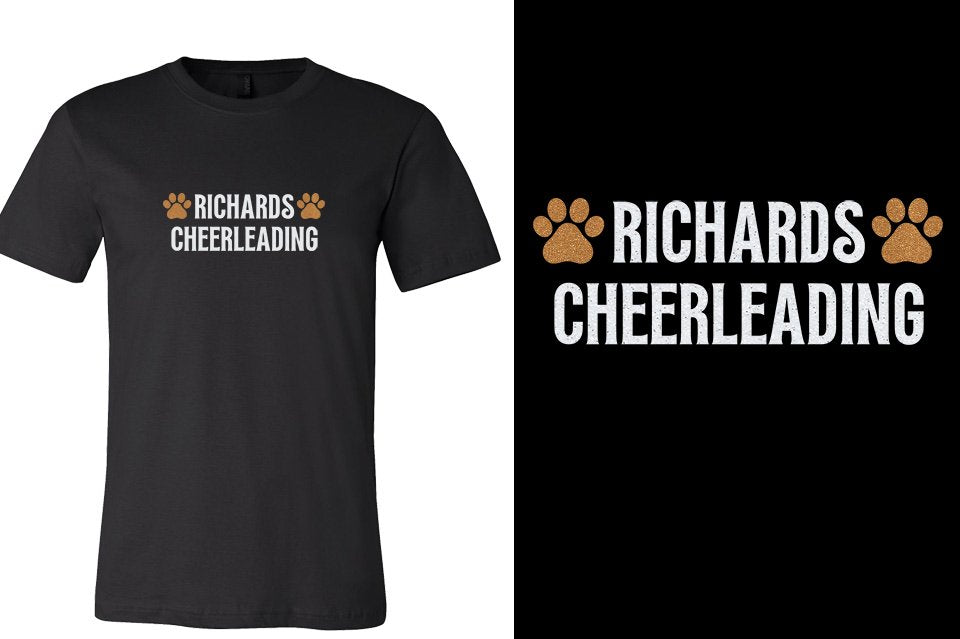 RICHARDS CHEERLEADING 2 lines glitter Unisex t-shirt
