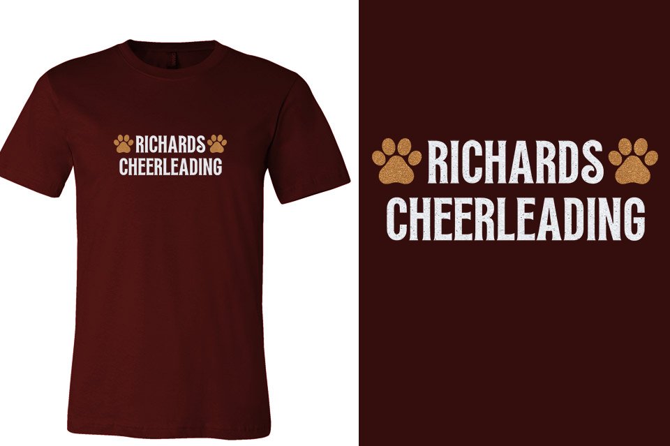 RICHARDS CHEERLEADING 2 lines glitter Unisex t-shirt