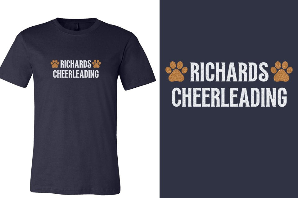 RICHARDS CHEERLEADING 2 lines glitter Unisex t-shirt