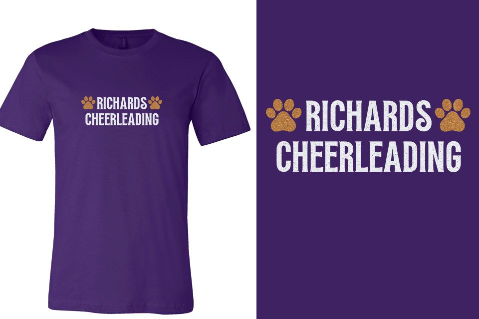 RICHARDS CHEERLEADING 2 lines glitter Unisex t-shirt