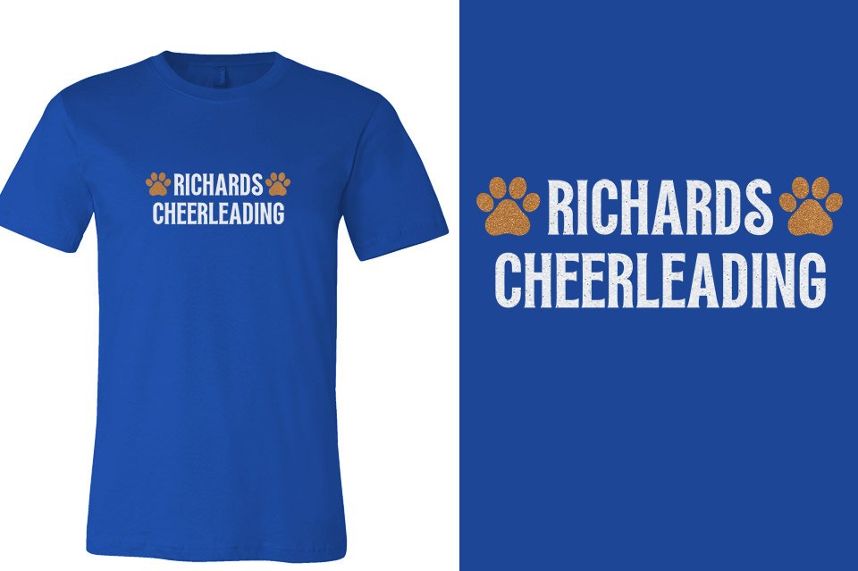 RICHARDS CHEERLEADING 2 lines glitter Unisex t-shirt