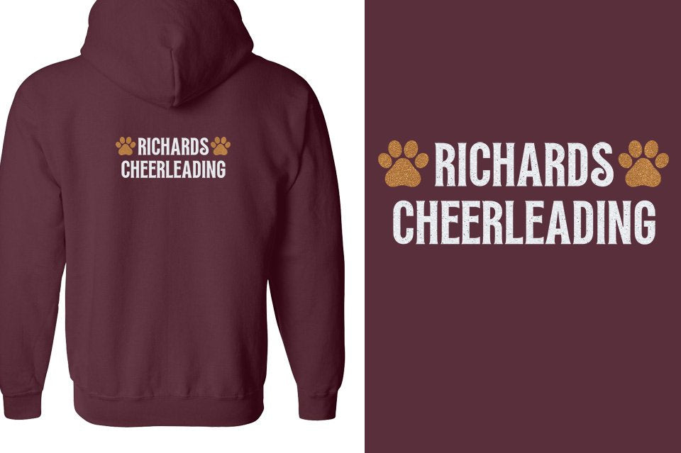 RICHARDS CHEERLEADING 2 lines glitter Unisex Zip Hoodie