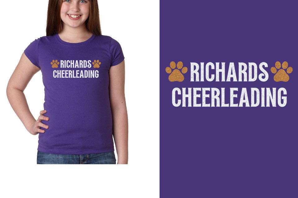 RICHARDS CHEERLEADING 2 lines glitter Girls' Princess T-Shirt