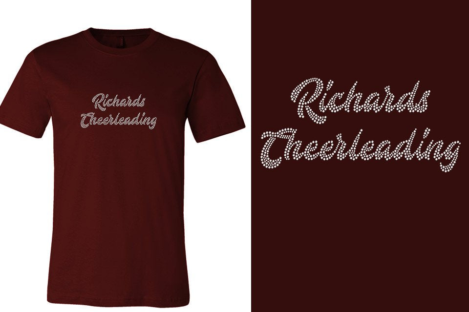 Rhinestones Richards Cheerleading 2 lines 1-color stones Unisex t-shirt