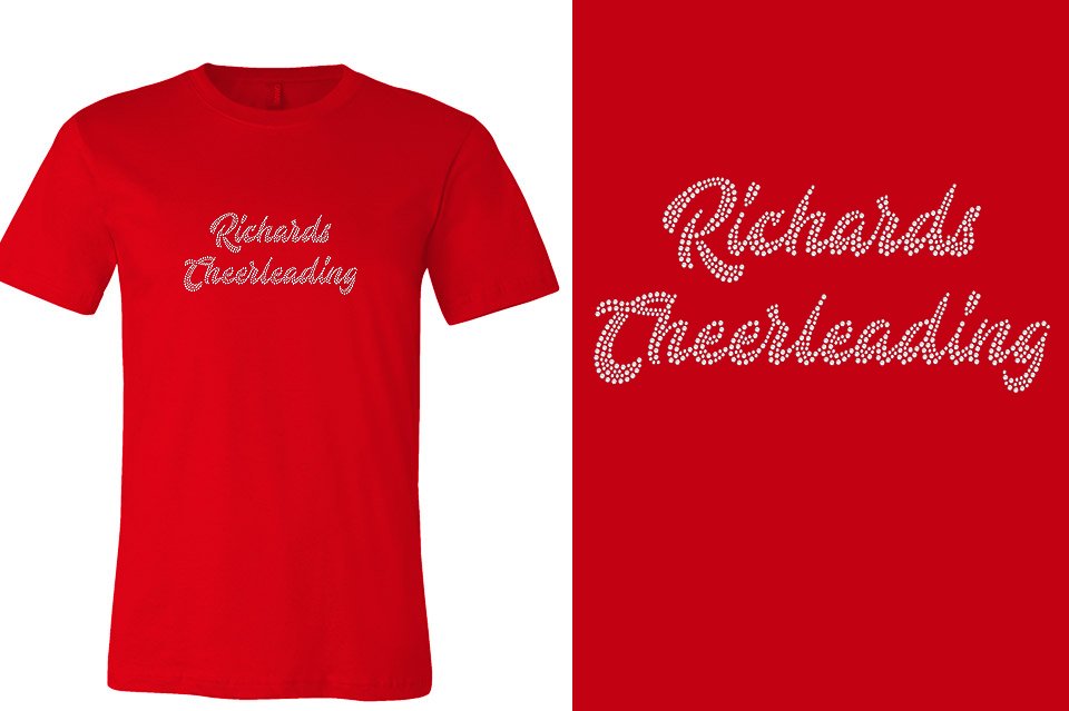 Rhinestones Richards Cheerleading 2 lines 1-color stones Unisex t-shirt