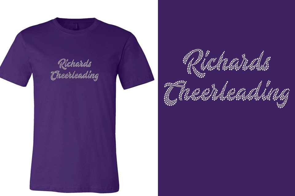 Rhinestones Richards Cheerleading 2 lines 1-color stones Unisex t-shirt