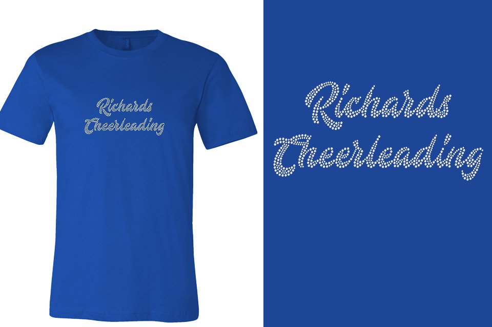 Rhinestones Richards Cheerleading 2 lines 1-color stones Unisex t-shirt