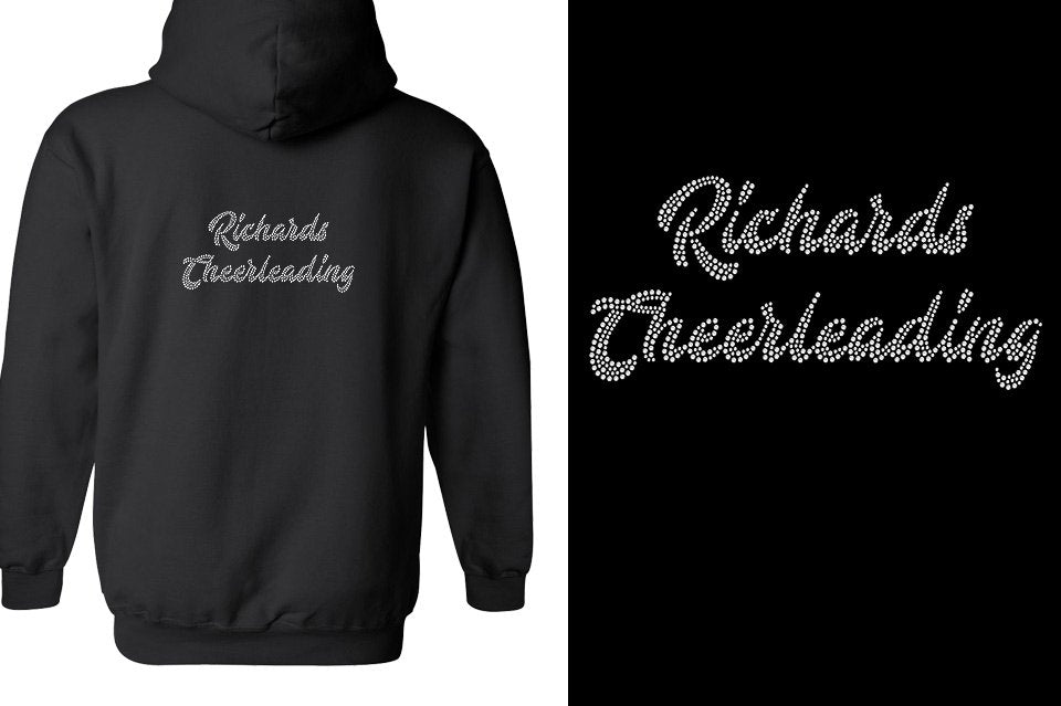 Rhinestones Richards Cheerleading 2 lines 1-color stones Unisex Zip Hoodie