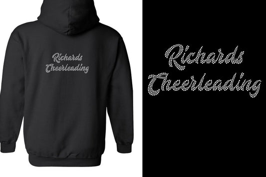 Rhinestones Richards Cheerleading 2 lines 1-color stones Unisex Zip Hoodie