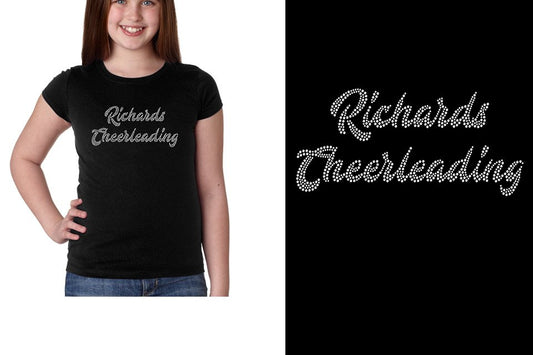 Rhinestones Richards Cheerleading 2 lines 1-color stones Girls' Princess T-Shirt