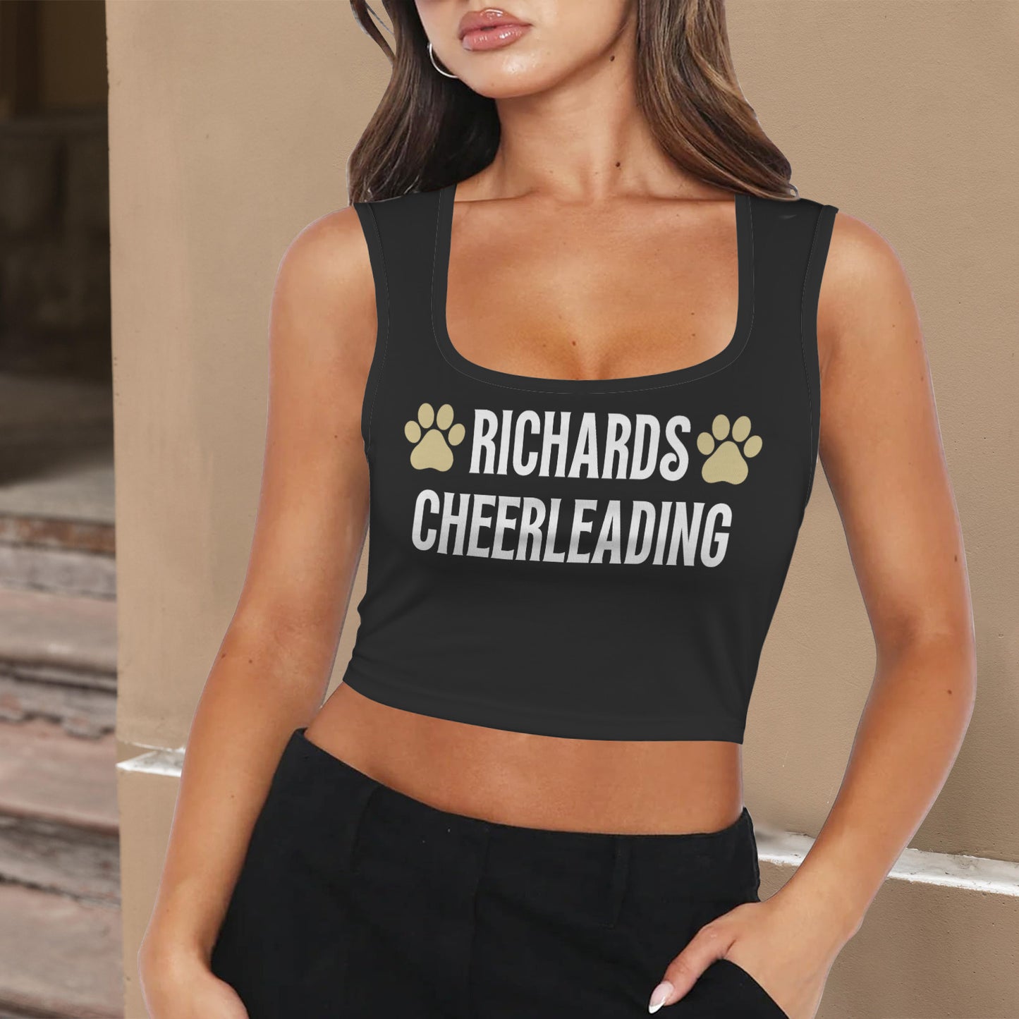 Women's Square Neck Crop Tank Top