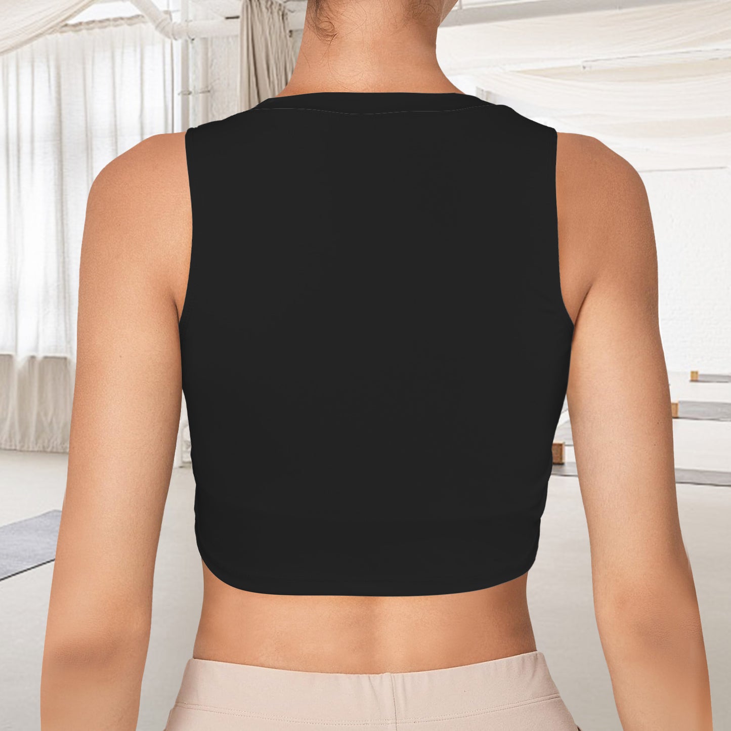 Sleeveless Crop Sports Tank Top