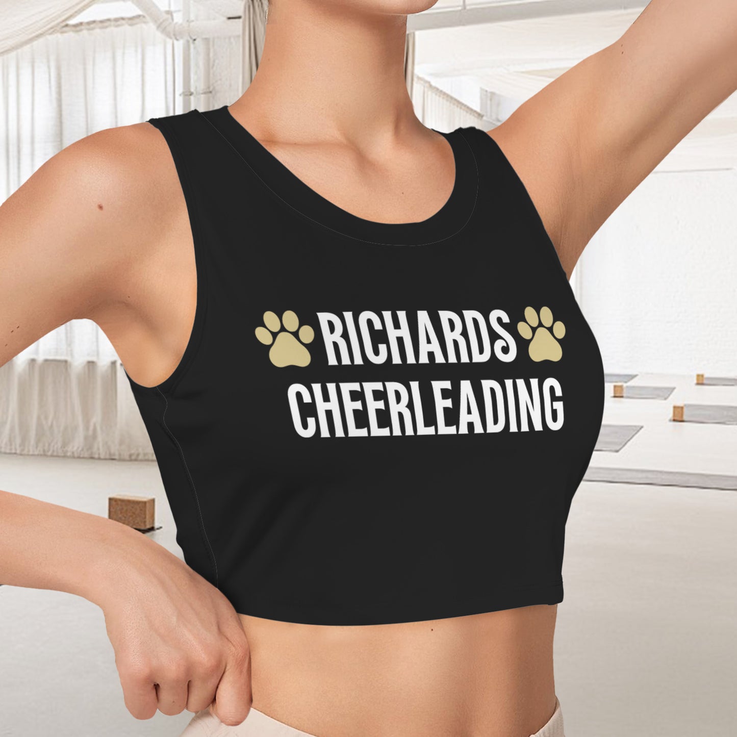 Sleeveless Crop Sports Tank Top